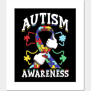 Autism Awareness Ribbon Autism Awareness Supporter Posters and Art